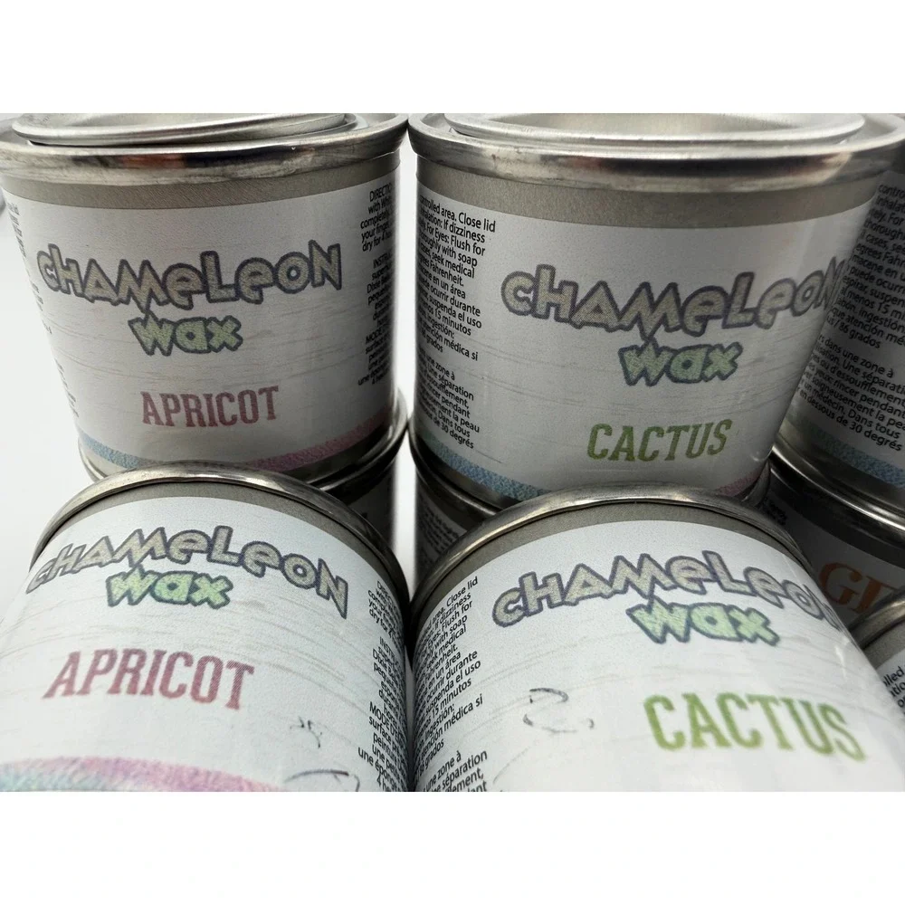 Chameleon Wax Furniture Finishing Iridescent Wax 40ml: Apricot Cactus Lilac